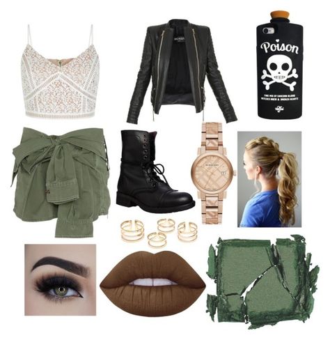 "Poison ivy outfit #2" by jocelynpm on Polyvore featuring Faith Connexion, New Look, Balmain, Steve Madden, ValfrÃ©, Lime Crime, Eyeko, Surratt and Burberry Ivy Inspired Outfit, Posin Ivy Outfits, Poison Ivy Dress To Impress, Poison Ivy Fashion, Poison Ivy Casual Outfit, Goth Dark Academia, Alt Goth, Faith Connexion, Poison Ivy