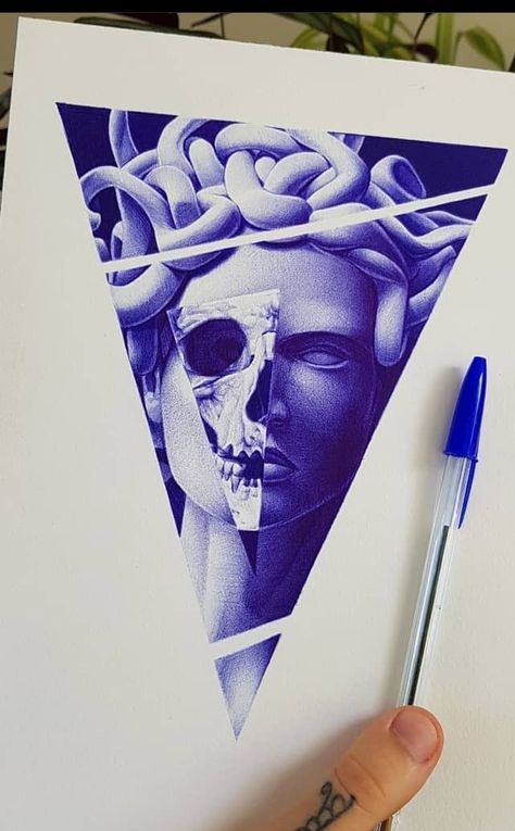 Stylo Art, Ballpoint Pen Art, Pen Tattoo, Ballpoint Pen Drawing, Boho Art Drawings, Pen Art Drawings, Desenho Tattoo, Sketch Painting, Amazing Art Painting