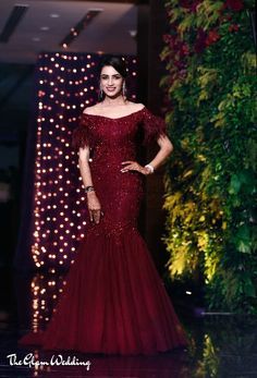 The cocktail gown is the most chosen dress by the Indian brides for their cocktail or sangeet ceremony. The trending cocktail gowns from Vibrant gowns to shimmery gowns to mermaid gowns to pastel gown Indian brides are loving these gowns for their Indian wedding. To all the bride-to-be, take note for your Indian wedding inspiration. #indianwedding #cocktailgown #sangeetgown #gownforwedding #bridalgown #trendingweddinggowns #bridalgownideas #bridalinspiration #bridallehenga #lehengacholi Sangeet Gown, Indian Wedding Reception Outfits, Bridal Gown Inspiration, Wedding Reception Outfit, Reception Outfits, Reception Gowns, Wedding Frocks, Indian Wedding Gowns, Reception Outfit