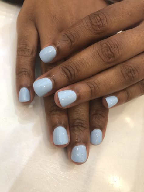 Milky blue by dnd 💅🏽 #gelcolor #gelnails #nomani #gelpolish #dnd @dndgel Dnd Gel Polish Blue Colors, Dnd 031 Milky Blue, Dnd Milky Blue, Dnd Light Blue Gel Polish, Dnd Light Blue, Blue Dnd Gel Polish, Dnd Blue Gel Polish, Milky Blue Nails, Dnd Colors