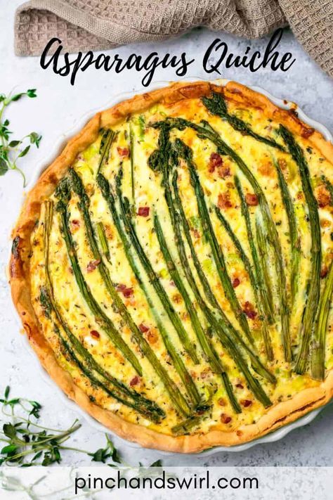 Asparagus Quiche Asparagus Quiche Recipes, Vegetable Quiche Recipes, French Appetizers, Asparagus Quiche, French Soup, Vegetable Quiche, Asparagus Bacon, Fontina Cheese, Brunch Spread