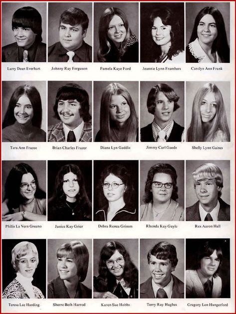 1970s Hair, Great Train Robbery, Train Robbery, 1970s Hairstyles, Yearbook Photos, Draw And Paint, Yearbook, Vintage Photos, 1970s