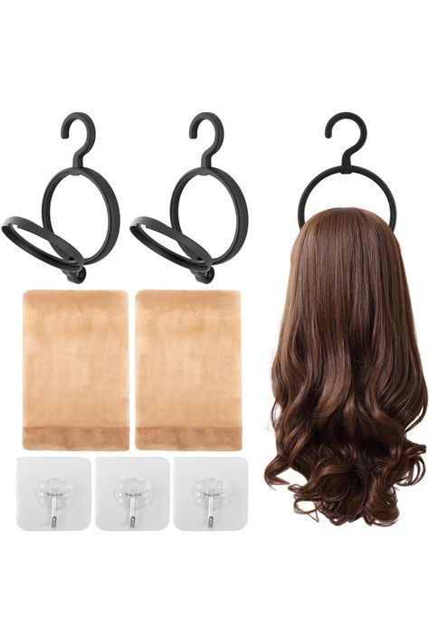 3 Pack Hanging Wig Stand,Wall Mounted Wig Hanger Portable Wig Holder Collapsible Wig Stand Display Tool For Multiple Wigs for Display,Storage, Styling(Black,size:9.2*3 inch) Wig Hanger, Wig Holder, Wig Colors, Stand Display, Wig Stand, Display Storage, Display Stand, Wigs, Wallet