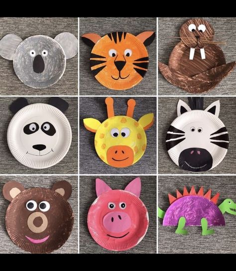 Animal Plates Craft, Paper Plate Animals Crafts, Animal Paper Plate Crafts, Plate Animal Crafts, Summer School Crafts, Zoo Crafts, Zoo Animal Crafts, World Animal Day, Paper Plate Crafts For Kids