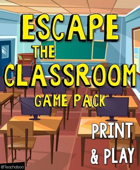 Escape The Classroom Game Pack Freebie | Print and Play! – Teachaboo Class Escape Room, Classroom Escape Room Elementary, Escape Room For Classroom, Escape Room Classroom, Classroom Escape Room, Classroom Challenges, Escape The Classroom, Escape Room Games, Escape Room Diy