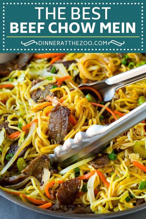 Beef Chow Mein #beef #noodles #dinner #dinneratthezoo Polynesian Recipes, Healthy Chicken Spaghetti, Beef Lo Mein Recipe, Noodles Dinner, Beef Chow Mein, Chow Mein Recipe, Beef Noodles, Lo Mein Recipes, Chow Mein Noodles