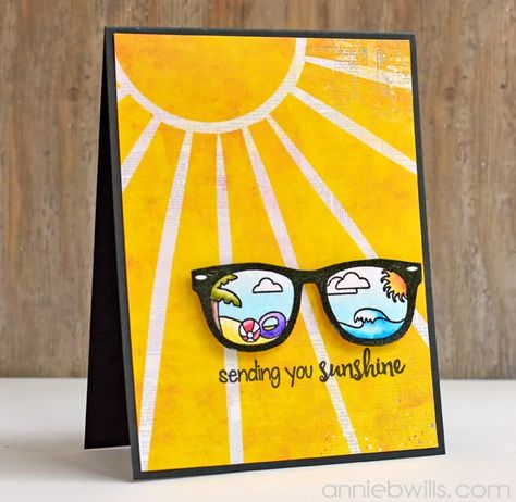 Annie Williams, Sending Sunshine, Sunshine Card, Hello Greeting, Happy Vacation, Watercolor Art Journal, Beach Cards, Homemade Birthday Cards, Happy Cards