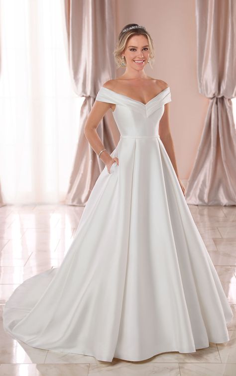 Our Fave Wedding Dresses with Pockets - Pretty Happy Love - Wedding Blog | Essense Designs Wedding Dresses Simple Ballgown Wedding Dress, Stella York Bridal, Stella York Wedding Dress, Wedding Dress With Pockets, Stella York, Ball Gown Skirt, Satin Wedding, Ball Gowns Wedding, A-line Wedding Dress