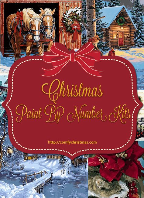 Paint By Number Christmas, Christmas Paint By Numbers, Comfy Christmas, Holiday Painting, Painted Pony, Relaxing Activities, Diy Christmas Cards, Vintage Christmas Cards, Christmas Paintings