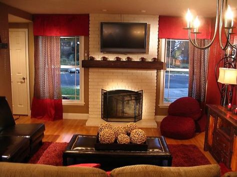 David Bromstad, Brown Furniture Living Room, Brown Living Room Decor, Color Tips, Red Living, Room Brown, Living Room Red, Ideas Hogar, Brown Paint