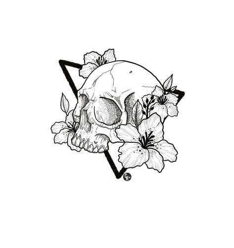 Skull Line Tattoo, Simple Skull Tattoo Design, Gothic Tattoo, Flash Tattoo Designs, Skulls Drawing, Tattoo Life, Skull Tattoo Design, Skull Drawing, Tattoo Feminina