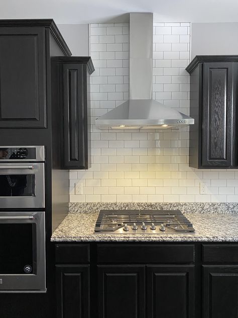 Black Back Splashback Kitchen Ideas, Tricorn Black Cabinets, Back Splashback Kitchen, Back Splashback Kitchen Ideas, Splashback Kitchen Ideas, Splashback Kitchen, Back Splashes, Tricorn Black, Subway Backsplash