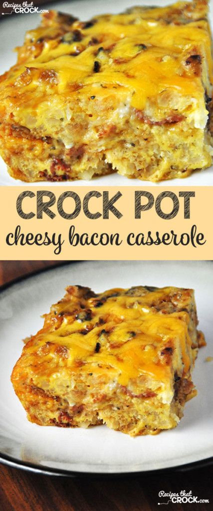 Your whole family will love this Crock Pot Cheesy Bacon Casserole! Bacon Casserole Recipes, Breakfast Crockpot, Party Breakfast, Bacon Casserole, Breakfast Recipes Kids, Crockpot Breakfast Casserole, Breakfast Crockpot Recipes, Best Breakfast Casserole, Slow Cooker Breakfast