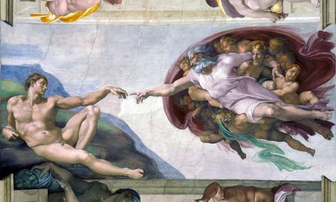 Michelangelo Art, Sistine Chapel Ceiling, Masterpieces Painting, The Sistine Chapel, The Creation Of Adam, Most Famous Paintings, City Painting, Sistine Chapel, Mural Art