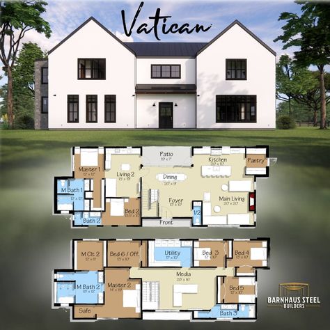 Vatican - An Italian Farmhouse Multigeneration Home Full Plan Here: https://barnhaussteeldesigns.etsy.com/listing/1729221716 #barndominium #floorplan #designbuild #farmhouse #italianfarmhouse #modernfarmhouse #traditional #blueprints #vatican Respecting Privacy, Modern Italian Farmhouse, Multigenerational House Plans, Multigenerational House, Multigenerational Living, Italian Farmhouse, Living Kitchen, Modern Farmhouse Design, Farmhouse Plan