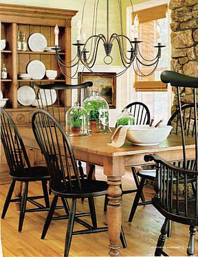 Some Really Neat Stuff: Windsor Chairs and Table Farmhouse Table Plans, Kitchen Table Chairs, Windsor Chairs, Farmhouse Dining Room Table, Country Dining Rooms, Black Dining, Farmhouse Dining Table, The Dining Room, Farmhouse Dining Room