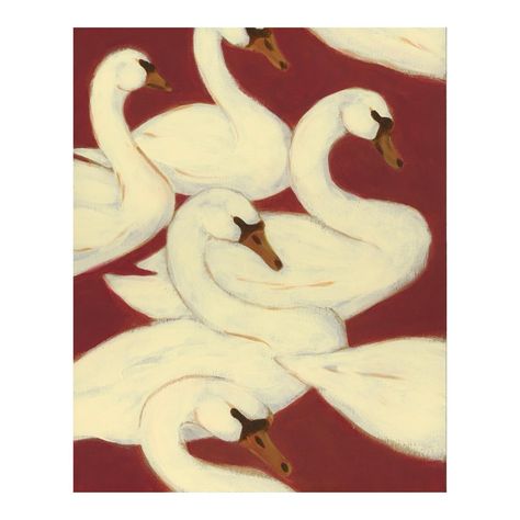 In my burgundy swan era “Reprieve” 2024 #swanart #swanpainting #bevy Swan Illustration Vintage, Two Paintings Together On Wall, Burgundy Painting, Cool Art Prints, Painting On Wall, Swan Art, Swan Painting, Swans Art, White Swan