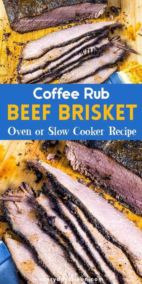 Brisket Smoked, Brisket Meat, Desserts Cheesecake, Slow Cooker Brisket, Coffee Rub, Brisket Recipe, Freezer Recipes, Hispanic Kitchen, Meat Rubs