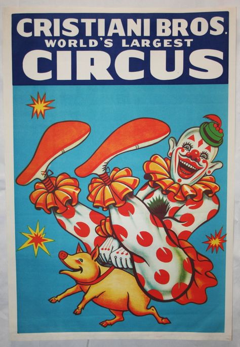 German Slang, Circus Graphics, Carnival Tattoo, Clown Poster, Circus Crafts, Circus Circus, Circus Poster, Send In The Clowns, Vintage Clown