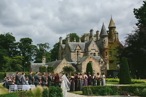 Outdoor Ceremony | Venue | Carlowrie Castle, Edinburgh | Scotland Wedding | Images by Fraser Stewart Carlowrie Castle, Castle Wedding Invitations, Edinburgh Wedding Venues, Castle Fraser, Wedding Scotland, Castle Weddings, Rachel Simpson, Winter Wedding Venues, Elegant Wedding Venues