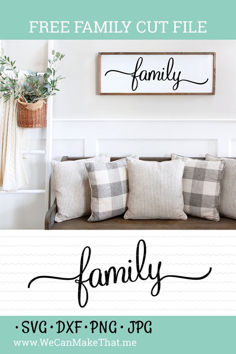 Free Family Cut files and Ideas - We Can Make That Family Pictures On Wall, Cricut Monogram, Weekend Crafts, Family Svg, Free Family, Family Wall, Svg For Cricut, Next Home, Stencil Diy