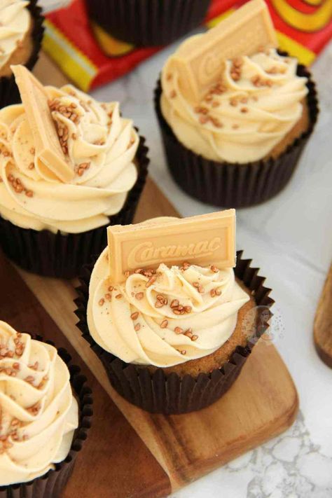 Caramac Cupcakes! - Jane's Patisserie Caramac Recipes, Jane Patisserie, Janes Patisserie, Birthday Baking, Tea Rooms, Cupcake Flavors, Cuisine Recipes, Baking Cupcakes, Birthday Food