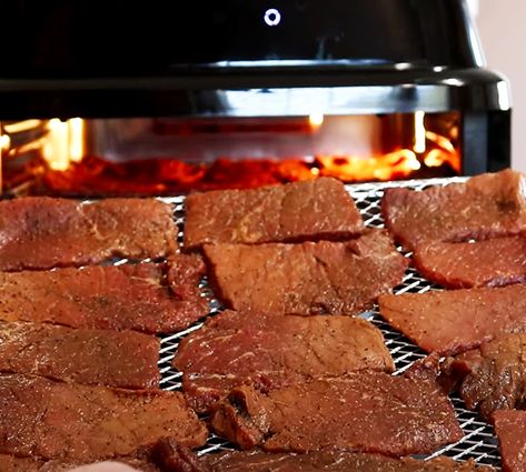 Beef Jerky In Air Fryer, Jerky In Air Fryer, Beef Jerky Recipe Oven, Air Fryer Beef Jerky, Make Beef Jerky, Air Fryer Beef, Air Fryer Recipes Beef, Air Fryer Recipes Pork, Airfryer Recipe