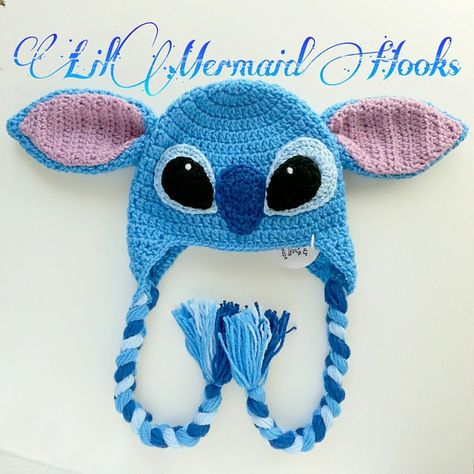 Crochet Lilo And Stitch Hat, Crochet Stitch Hat Pattern, Crochet Stitch Hat Disney, Crochet Character Hats Free Pattern, Crochet Stitch Disney, Stitch Crochet Hat Pattern, Disney Crochet Hats, Stitch Crochet Hat, Crochet Ear Warmer Free Pattern