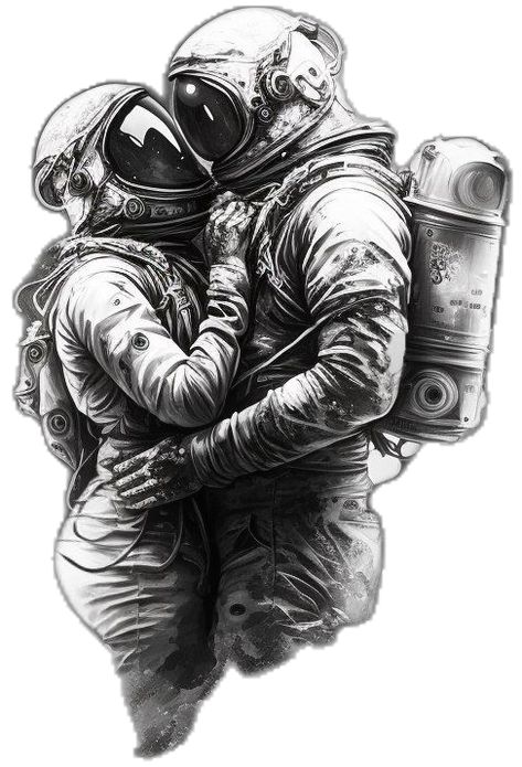 Two Astronauts Tattoo, Galaxy Ideas, Space Tattoo Sleeve, Amor Tattoo, Astronaut Drawing, Helmet Drawing, Astronaut Tattoo, Planet Drawing, Alien Drawings