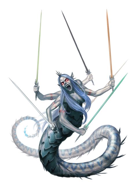 Marilith Demon - Pathfinder PFRPG DND D&D 3.5 5E 5th ed d20 fantasy Snake Types, Pathfinder Bestiary, Snake People, Fantasy Sketches, Character Monster, Rpg Monsters, Female Monster, D D Monsters, Dragon Rpg