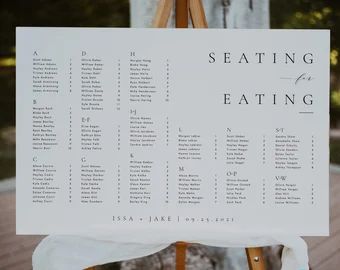 Alphabetical Seating Chart, Table Seating Chart, Seating Chart Template, Wedding Guest List, Chart Template, Spelling And Grammar, Diy Brides, Seating Plan, Seating Chart Wedding