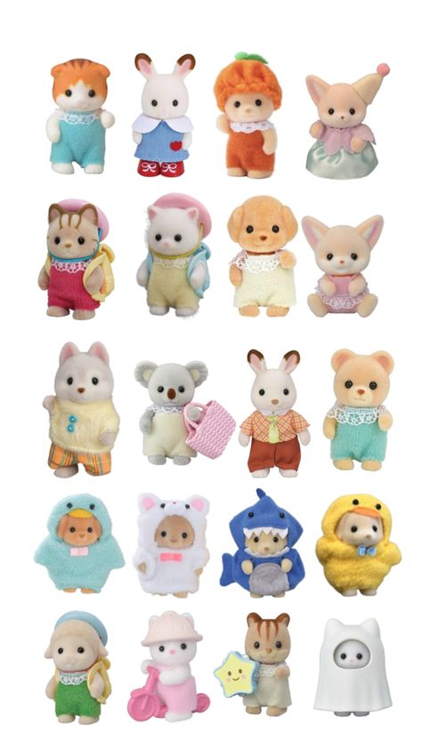 Calico Critters Families, Iphone Stickers, Family Stickers, Sylvanian Family, Scrapbook Printing, Stickers Aesthetic, Scrapbook Stickers Printable, Calico Critters, Sonny Angel