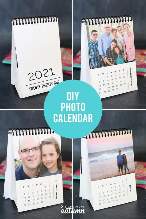 Inexpensive Diy Christmas Gifts, Calendar Free Printable, Diy Gifts Cheap, Photo Gifts Diy, Tea Towels Diy, Diy Gifts To Make, Free Printable Templates, Personalised Calendar, Handmade Holiday Gifts