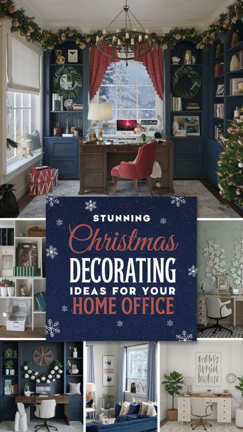 Create a festive home office with the perfect Christmas accents! 🌟 Add warm fuzzies, a small Christmas tree, and cozy home office decorations to capture the holiday spirit. 🎁 Incorporate Christmas window decorations and pretty Christmas accents for a warm, inviting workspace that keeps you productive and joyful all season! 🎅 #christmasdecorinspiration #warmfuzzies #smallhomeoffice #christmaswindowdecorations #holidayofficedecor #homeofficechristmastree #cozyhomeoffice #winterdecorideas Christmas Decor Home Office, Home Office Christmas Decor, Holiday Office Decor, Winter Decor Ideas For The Home, Cozy Home Office, Christmas Accents, Christmas Window Decorations, Cozy Fall Decor, Christmas Decor Inspiration