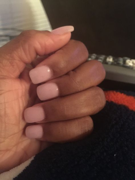 #Natural nails with pink powder with clear top coat. #naturalnails Simple Clear Pink Nails, Light Clear Pink Nails, Soft Pink Clear Nails, Light Pink Clear Nails, Clear Pink Natural Nails, Light Pink Coat, Pink Coat, Bling Acrylic Nails, Nail File