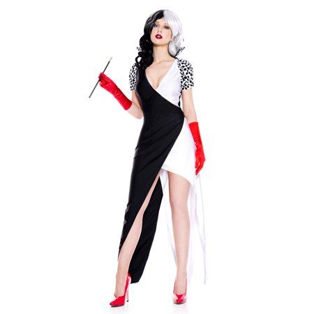 Halloween Costumes For Black Women, Halloween Costumes Dress, Cruella Deville Costume, Black And White Costume, Cruella Costume, Cloak Dress, Costumes 2024, Horror Costume, Villain Costumes