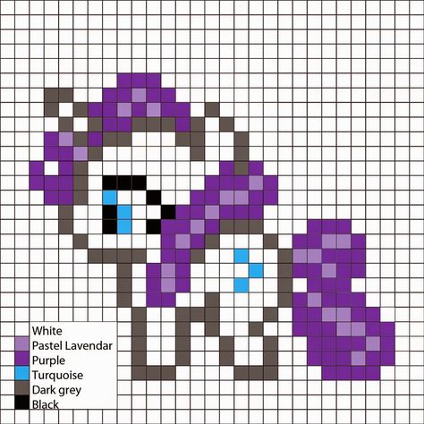 Perler Mania: My Little Pony Friendship is Magic Perler Ideas, Graph Paper Drawings, Easy Perler Beads Ideas, Easy Pixel Art, Pixel Art Templates, Pixel Drawing, Diy Perler Bead Crafts, Pixel Crochet, Pixel Art Grid