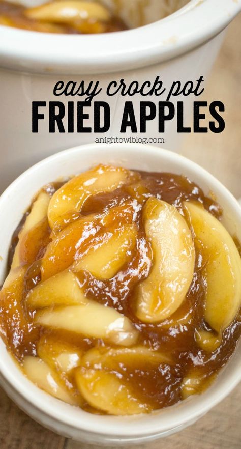 These Easy Crock Pot Fried Apples are a perfect, effortless Thanksgiving side dish or an everyday treat! You'll love how easy they are to whip up! Wallpaper Food, Thanksgiving Food Sides, Thanksgiving Side Dish, Crock Pot Desserts, Fried Apples, Thanksgiving Recipes Side Dishes, Thanksgiving Dishes, Thanksgiving Side, Thanksgiving Sides