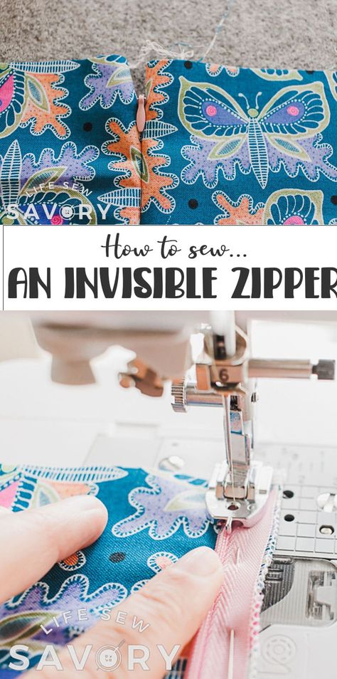 learn how to sew an invisible zipper with a concealed zipper foot. Create beautiful zippers with this sewing technique and special foot for your sewing machine. Diy Sewing Gifts, Machines Fabric, Sewing Machine Feet, Diy And Crafts Sewing, Fabric Pen, Work Diy, Sewing Skills, Invisible Zip, Easy Sewing Projects