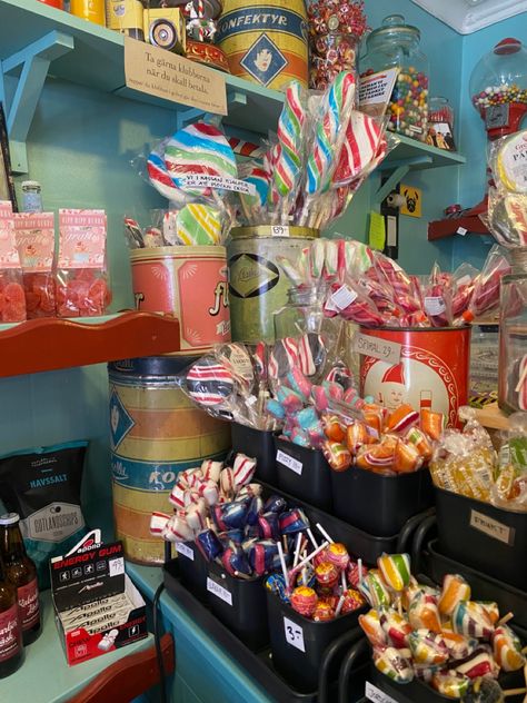 candy shop aesthetic swedish summer gotland visby Sally Jackson Aesthetic, Candy Shop Aesthetic, Percy Aesthetic, Setting Aesthetic, Sally Jackson, Czech Girl, Pjo Dr, Candy Shops, Swedish Summer