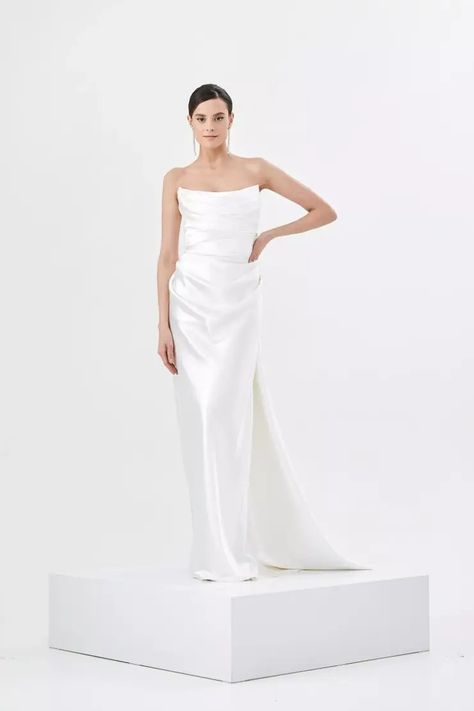 Divine Atelier - Myra | Morgan Davies Bridal Modern Minimalist Wedding Dress, Divine Atelier, Morgan Davies, Bride Things, Minimalist Wedding Dress, Silk Drapes, Bridal Atelier, Modern Minimalist Wedding, Minimalist Wedding Dresses