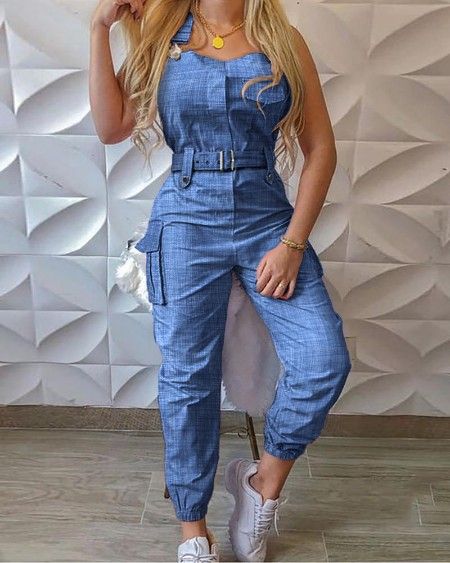 High Waist Jumpsuit, Lingerie Design, Womens Jumpsuits Casual, Solid Color Jumpsuits, Wrap Jumpsuit, Bodycon Jumpsuit, Jumpsuit Summer, Work Wear Women, Long Sleeve Jumpsuit