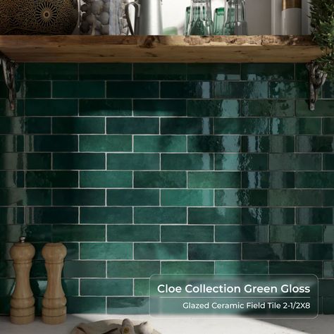 Discover the captivating Green Gloss from the Cloe Collection! 💚 Brilliant colors, smooth finish, endless charm. ✨ #CloeCollection #GreenGloss #LuxuryTiles #TileInspiration #TileMart #Tiles #GreenAesthetic  Shop Now: https://tilemart.com/collections/4-series-cloe Green Color Names, Dark Green Tile, Green Tiles, Metro Tiles, Indoor Outdoor Pool, Kitchen Splashback, House Tiles, Green Tile, Kitchen Tile