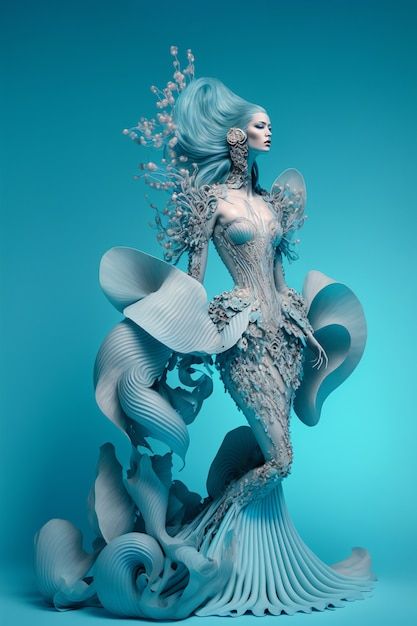 Mermaid Fashion Design, Mermaid Couture, Water Fashion, Fashion Show Themes, Wedding Dresses Ideas, Mermaid Pose, Sea Queen, Drag Queen Outfits, Christmas Attire