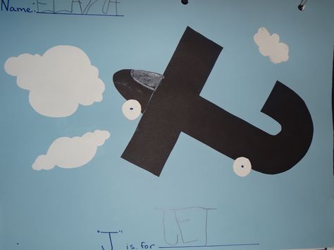 Letter “J” craft for preschoolers who are kindergarten bound. ✈️ #JIsForJet #Jet #CraftsForPreschoolers #Preschool Jet Activities For Preschool, Letter J Crafts For Kindergarten, Jet Crafts For Preschoolers, Letter J Art Preschool, Letter J Preschool Crafts, J Crafts For Preschoolers, Letter J Activity, Letter J Crafts For Preschoolers, Fun Crafts For Preschoolers