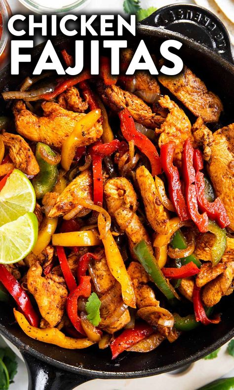 Mexican Chicken Fajitas, Healthy Chicken Fajitas, Chicken Fajitas Recipe, Easy Chicken Fajitas, Fajitas Recipe, Homemade Fajita Seasoning, Chicken Fajita Recipe, Chicken Fajita, Fajita Recipe