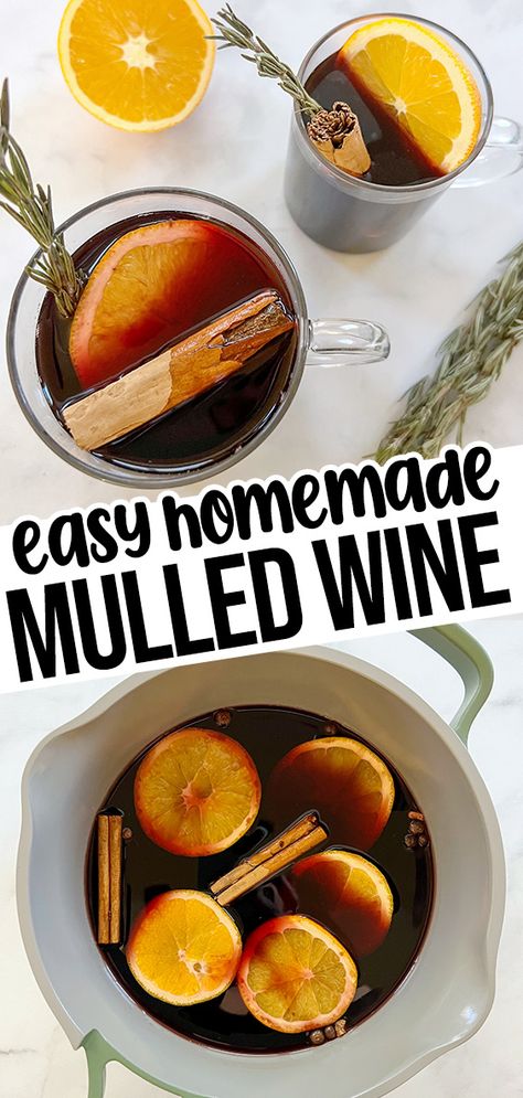 This classic mulled wine recipe combines bold red wine with brandy, orange slices, maple syrup, and whole spices for a warm and comforting drink that’s delightful to sip on during the holidays and winter season. Sweet Mulled Wine Recipe, Easy Mulled Wine Recipe, Mulled Wine Recipe Crockpot, Mulled Wine Recipe Easy, Red Wine Recipes, Homemade Mulled Wine, Red Wine Recipe, Mulled Wine Recipe, Whole Spices