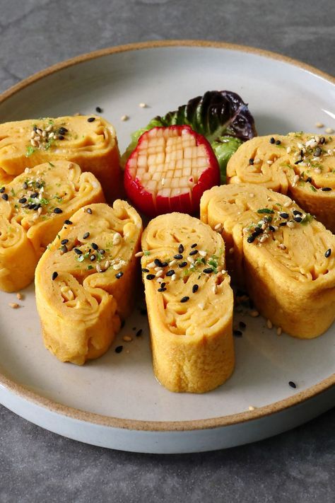 Japanese-Style Rolled Omelet (Tamagoyaki) Omelette Roll, Tamagoyaki Recipe, Amish Lifestyle, African Recipes Nigerian Food, 5 Ingredient Dinners, Chef John, Breakfast Casseroles, African Recipes, Nigerian Food