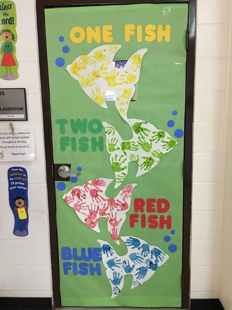 Dr Seuss Classroom Door Decorations, Toddler Classroom Decorations, Dr Seuss Classroom Theme, Dr Seuss Classroom Door, Owl Classroom Decor, Room Door Ideas, Spring Classroom Decorations, Halloween Classroom Decorations, Dr Seuss Classroom