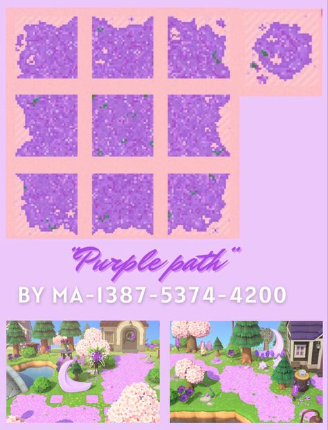 Purple Animals, Path Design, Purple Design, Animal Crossing Game, Animal Crossing, Alice In Wonderland, Pixel Art, Custom Design, Purple